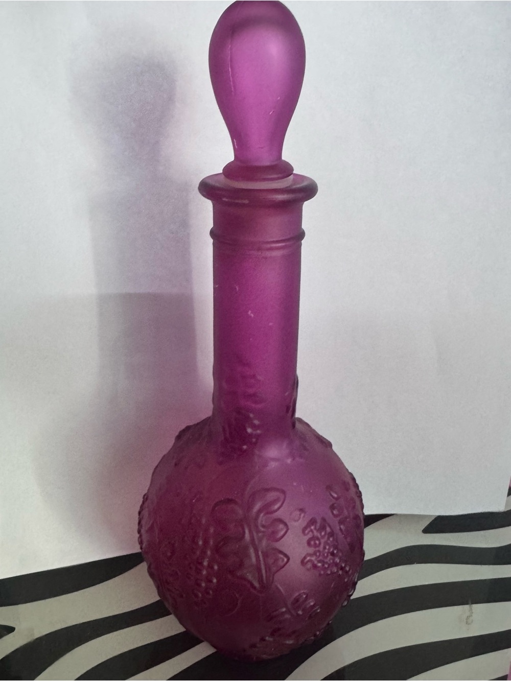 Avon Skin-So-Soft Bath Oil Bottle in Deep Purple..empty bottle